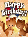 Squirrels Small Birthday Card