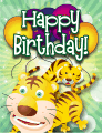 Tigers Small Birthday Card