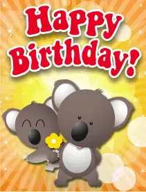 Koalas Small Birthday Card