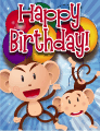 Monkeys Small Birthday Card birthday cards
