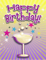 Champagne Glass Small Birthday Card