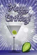 Cocktail With Lime Birthday Card