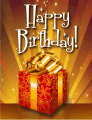 Gift Box Gold Ribbon Small Birthday Card