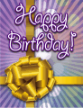 Gold Ribbon With Colors Small Birthday Card