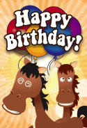 Horses Birthday Card