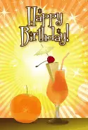 Orange Cocktail Birthday Card