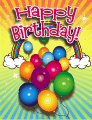 Rainbow Balloons Small Birthday Card