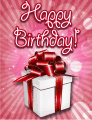 Red Ribbon Gift Box Small Birthday Card