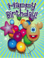 Smiling Balloon Small Birthday Card