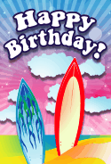 Surf Theme Birthday Card