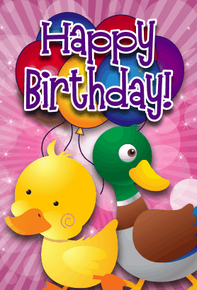 Baby Ducks Birthday Card