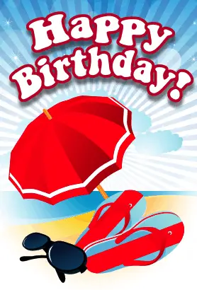 Beach Theme Birthday Card