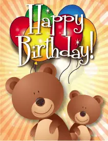 Bear Small Birthday Card