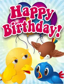 Birds Small Birthday Card