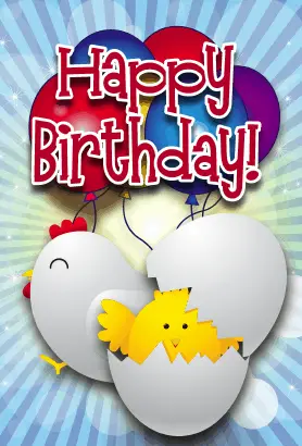 Chicks Birthday Card