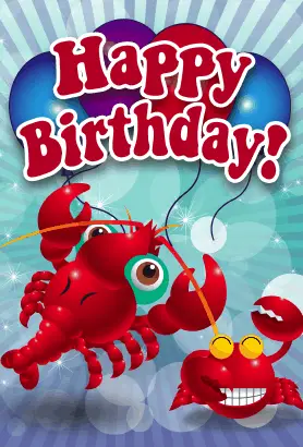 Crabs Birthday Card