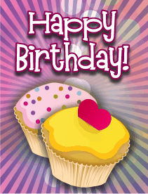 Cupcake Heart Small Birthday Card
