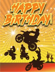 Dirtbikes Small Birthday Card