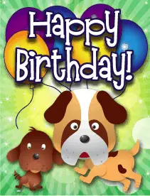Dogs Small Birthday Card