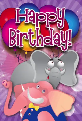 Elephant Birthday Card