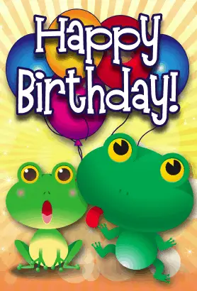 Frogs Birthday Card