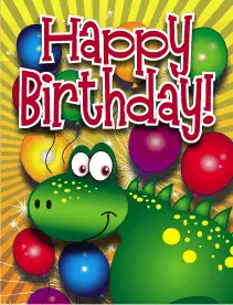 Green Dinosaur Small Birthday Card