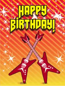 Guitars Small Birthday Card