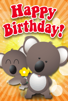 Koalas Birthday Card