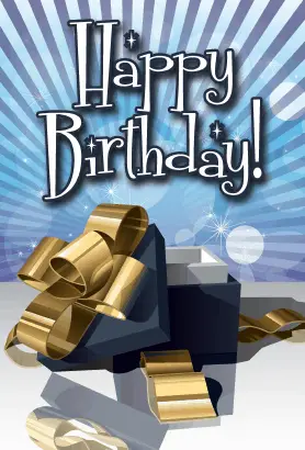 Open Gift Box Birthday Card