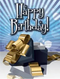 Open Gift Box Small Birthday Card