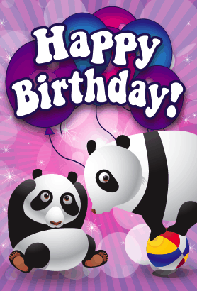 Pandas Birthday Card