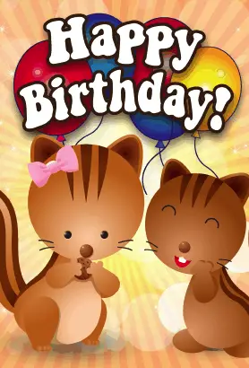 Squirrels Birthday Card