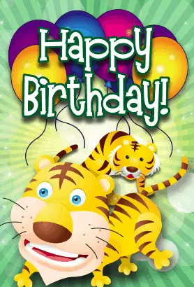 Tigers Birthday Card