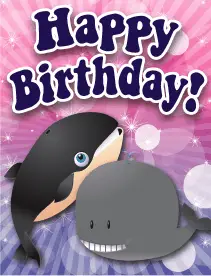 Whales Small Birthday Card