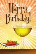 Champagne With Roe Birthday Card birthday cards