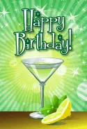 Green Martini Birthday Card birthday cards