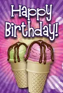 Ice Cream Cones Birthday Card birthday cards
